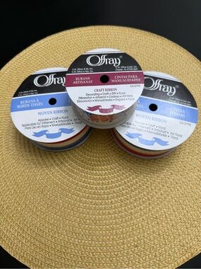 Woven Craft Ribbon Trio in Red, White, and Blue